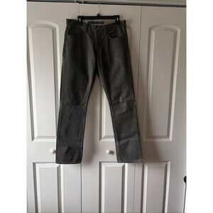 Ralph Lauren Black Label Straight Jeans Dark Gray 32 x 32 Waxed Denim Cotton